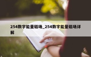 254 数字能量磁场_254 数字能量磁场详解