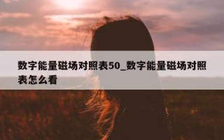 数字能量磁场对照表 50_数字能量磁场对照表怎么看