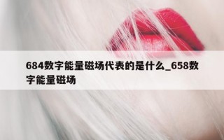 684 数字能量磁场代表的是什么_658 数字能量磁场