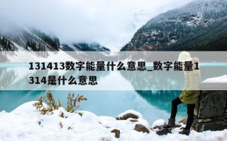 131413 数字能量什么意思_数字能量 1314 是什么意思