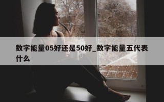 数字能量 05 好还是 50 好_数字能量五代表什么