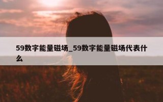 59 数字能量磁场_59 数字能量磁场代表什么