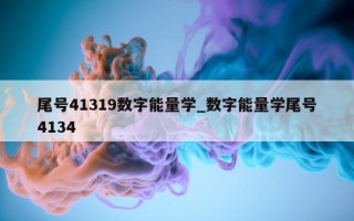 尾号 41319 数字能量学_数字能量学尾号 4134