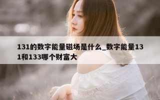 131 的数字能量磁场是什么_数字能量 131 和 133 哪个财富大