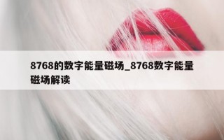 8768 的数字能量磁场_8768 数字能量磁场解读