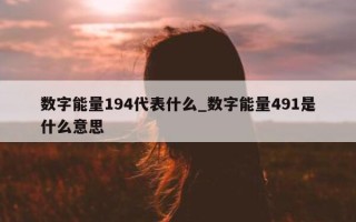 数字能量 194 代表什么_数字能量 491 是什么意思