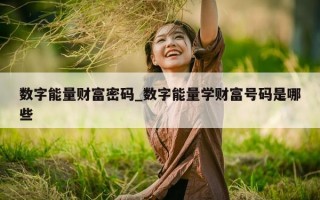 数字能量财富密码_数字能量学财富号码是哪些