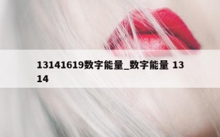 13141619 数字能量_数字能量 1314