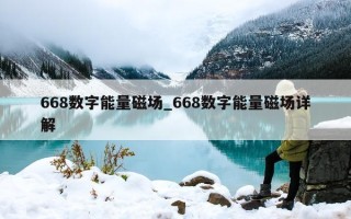 668 数字能量磁场_668 数字能量磁场详解