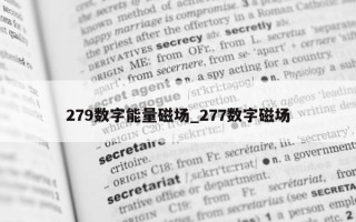 279 数字能量磁场_277 数字磁场