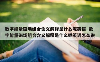 数字能量磁场组合含义解释是什么呢英语_数字能量磁场组合含义解释是什么呢英语怎么说