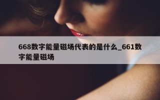 668 数字能量磁场代表的是什么_661 数字能量磁场