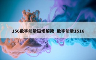 156 数字能量磁场解读_数字能量 1516