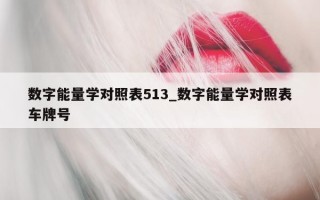 数字能量学对照表 513_数字能量学对照表车牌号