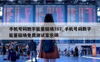 手机号码数字能量磁场 787_手机号码数字能量磁场免费测试宣丞硕