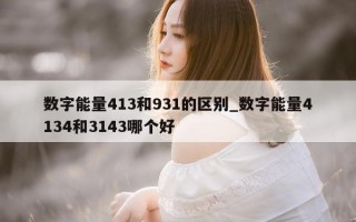 数字能量 413 和 931 的区别_数字能量 4134 和 3143 哪个好