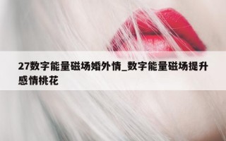 27 数字能量磁场婚外情_数字能量磁场提升感情桃花