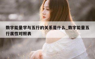 数字能量学与五行的关系是什么_数字能量五行属性对照表