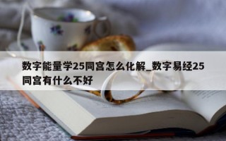 数字能量学 25 同宫怎么化解_数字易经 25 同宫有什么不好