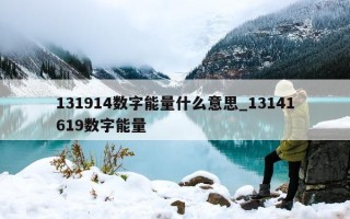 131914 数字能量什么意思_13141619 数字能量