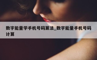 数字能量学手机号码算法_数字能量手机号码计算