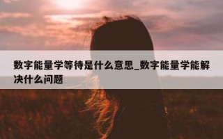 数字能量学等待是什么意思_数字能量学能解决什么问题