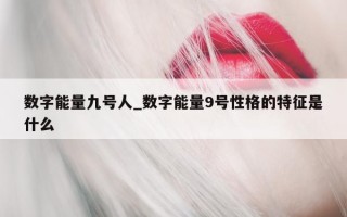 数字能量九号人_数字能量 9 号性格的特征是什么