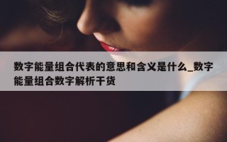 数字能量组合代表的意思和含义是什么_数字能量组合数字解析干货