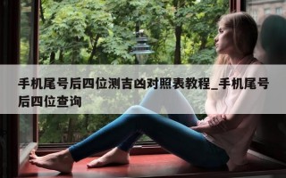 手机尾号后四位测吉凶对照表教程_手机尾号后四位查询