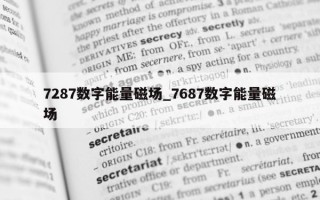 7287 数字能量磁场_7687 数字能量磁场