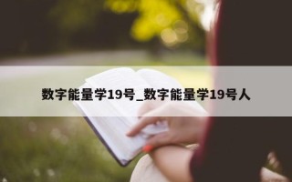 数字能量学 19 号_数字能量学 19 号人