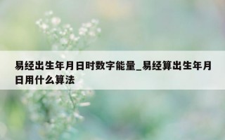 易经出生年月日时数字能量_易经算出生年月日用什么算法