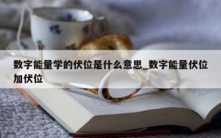 数字能量学的伏位是什么意思_数字能量伏位加伏位