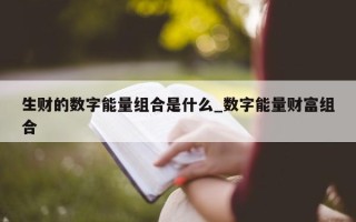 生财的数字能量组合是什么_数字能量财富组合