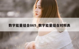 数字能量组合 865_数字能量组合对照表