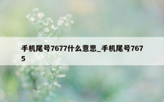 手机尾号 7677 什么意思_手机尾号 7675