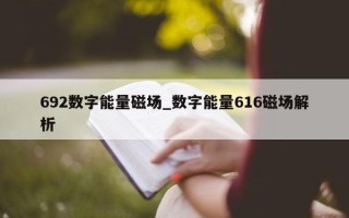 692 数字能量磁场_数字能量 616 磁场解析