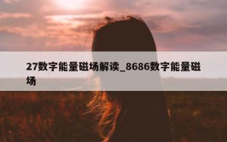 27 数字能量磁场解读_8686 数字能量磁场