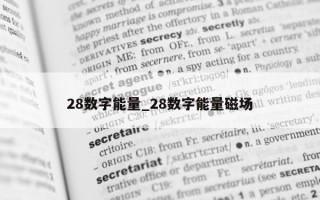 28 数字能量_28 数字能量磁场