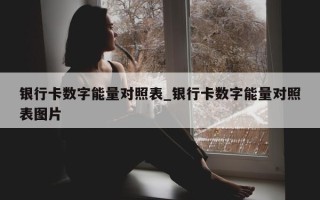 银行卡数字能量对照表_银行卡数字能量对照表图片