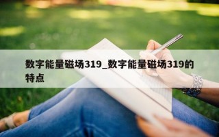 数字能量磁场 319_数字能量磁场 319 的特点