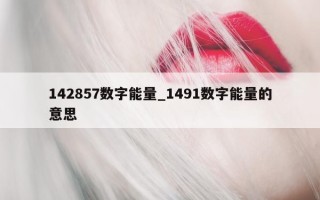 142857 数字能量_1491 数字能量的意思