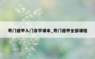 奇门遁甲入门自学课本_奇门遁甲全部课程