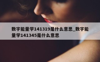 数字能量学 141319 是什么意思_数字能量学 141345 是什么意思