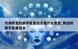 代表财富的数字能量组合是什么意思_财运的数字能量组合