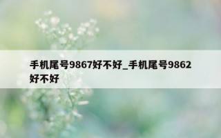 手机尾号 9867 好不好_手机尾号 9862 好不好