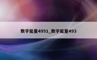 数字能量 4951_数字能量 493