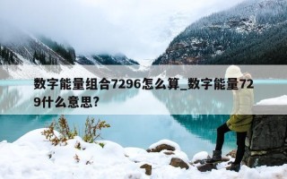 数字能量组合 7296 怎么算_数字能量 729 什么意思?