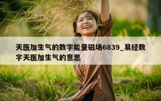 天医加生气的数字能量磁场 6839_易经数字天医加生气的意思