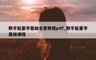 数字能量学基础全套教程 pdf_数字能量学基础课程